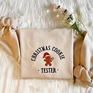 Embroidered Christmas Cookie Baker Gingerbread Sweatshirt | Embroidered Christmas Hoodie | Funny Christmas Sweatshirt | Crew Neck Sweatshirt