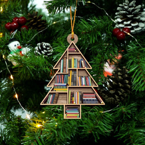Christmas Book Tree Ornament, Book Lover Christmas Ornament,Book Lover Ornament, Book Club Ornament,Book Lover Christmas Gifts, Librarian