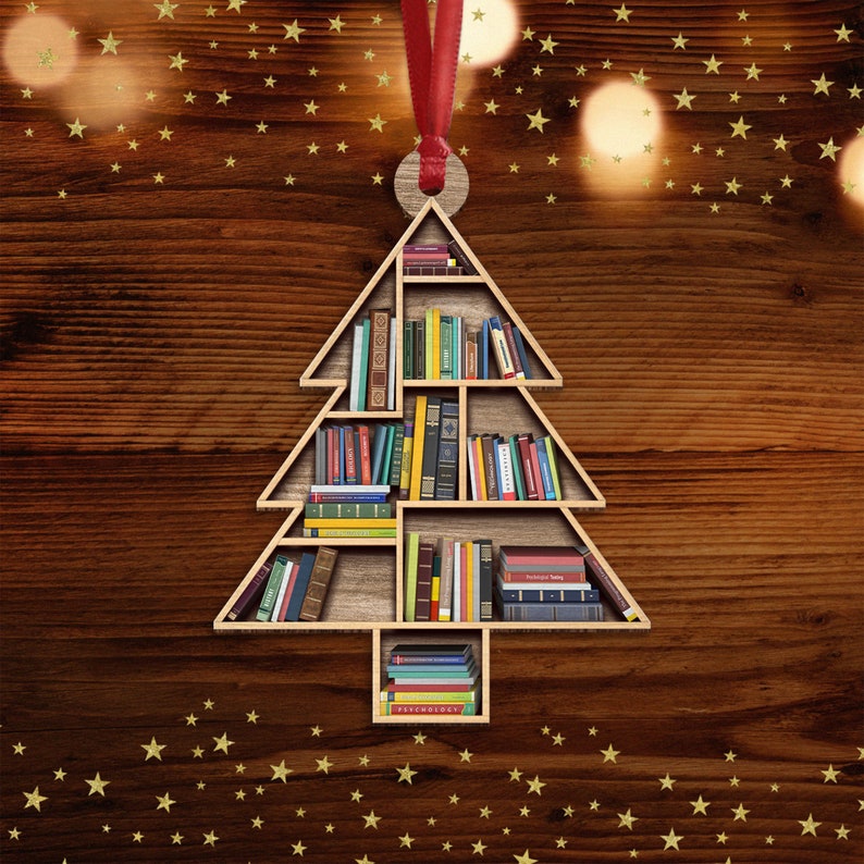 Christmas Book Tree Ornament, Book Lover Christmas Ornament,Book Lover Ornament, Book Club Ornament,Book Lover Christmas Gifts, Librarian