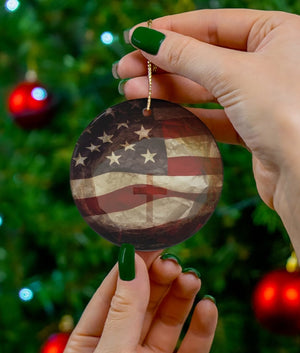 Patriot American Flag Christian Ornament, Christmas Ornament 2025 Tree Decor, Gift Idea, Keepsake, Patriotic Gift, USA Pride Gift, Veteran