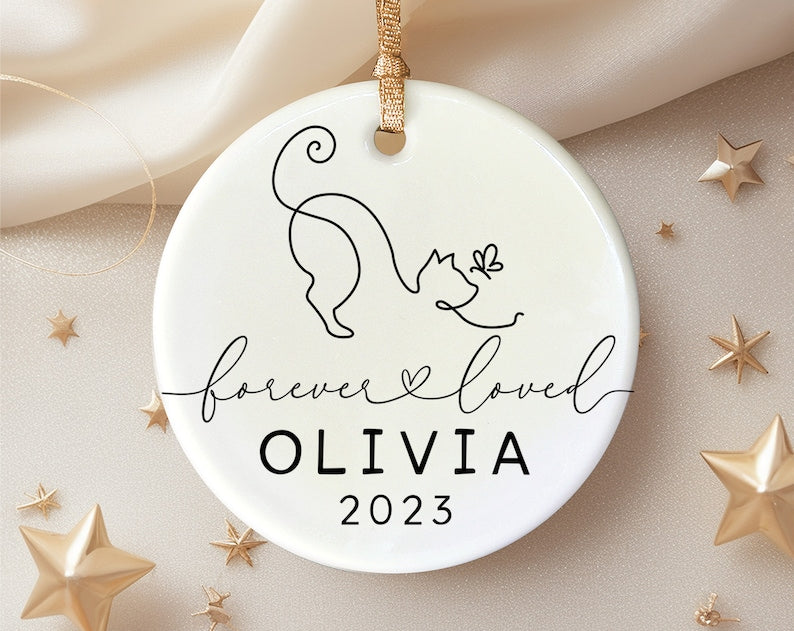 Cat Memorial Christmas Ornament - Personalized Cat Loss Gift - Cat Memorial Gift - Cat Sympathy Gift - Custom Cat Lover Gift