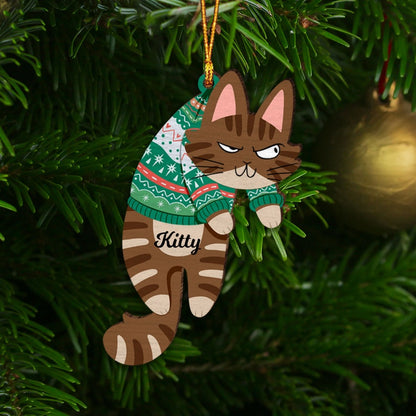 Personalized Cat Ornament, Funny Custom Cats Ornament, Christmas Gifts, Custom Pets Ornament, Gift For Cat Lovers, Cat Mom Gifts