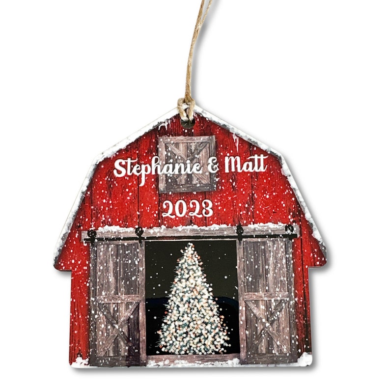 2024 Red Barn Christmas Ornament, Rustic Christmas Ornaments, 2024 Ornament, 2024 Farmhouse Ornament, Personalized Christmas Ornaments