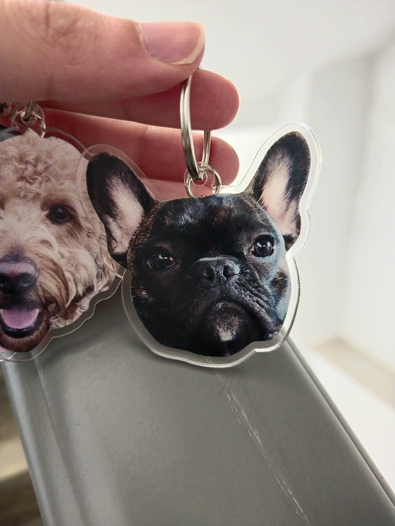 Custom Acrylic Printing Dog Cat Keychain, Personalized Pet photo Keychain Charm, Watercolor Acrylic keychain, Christmas Gifts