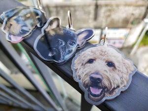 Custom Acrylic Printing Dog Cat Keychain, Personalized Pet photo Keychain Charm, Watercolor Acrylic keychain, Christmas Gifts