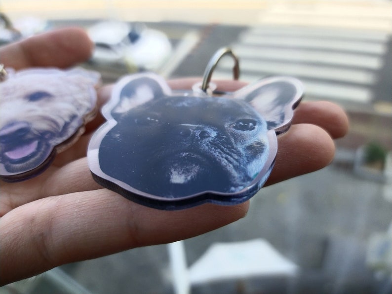 Custom Acrylic Printing Dog Cat Keychain, Personalized Pet photo Keychain Charm, Watercolor Acrylic keychain, Christmas Gifts