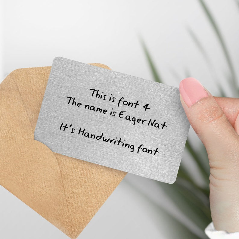 Personalised Metal Wallet Card - Add any text custom card - Keepsake Gift For Him, Boyfriend, Husband, Valentines, Anniversary - own text