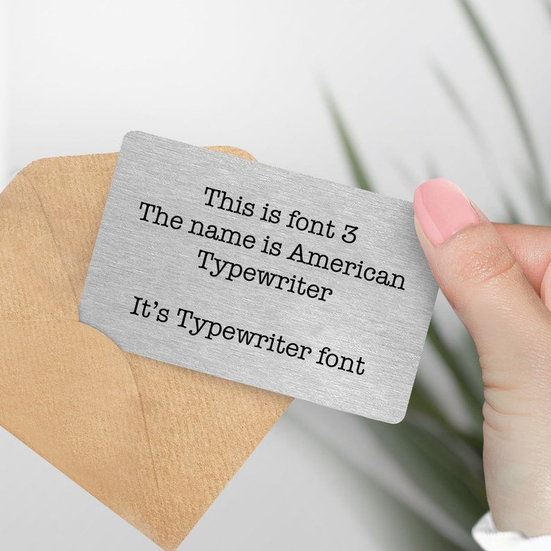 Personalised Metal Wallet Card - Add any text custom card - Keepsake Gift For Him, Boyfriend, Husband, Valentines, Anniversary - own text