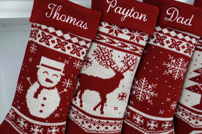 Christmas Stockings Knit Holiday D cor stocking Christmas D cor Personalized Dog Stocking custom stockings Farmhouse Christmas Holiday red