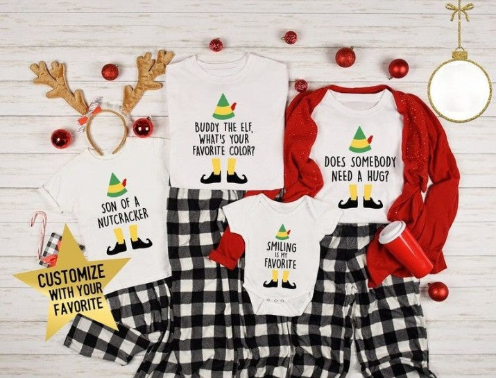 Family Group Christmas Elf Shirts, Buddy the Elf Shirts, Elf Movie Quote, Christmas Pajamas, Cotton Headed, Christmas gift Shirts, Xmas Pjs