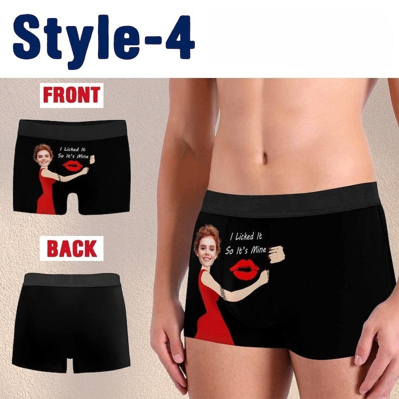 Personalized Boxers for Husband/Boyfriend,Anniversary/Birthday/Valentines Day Gift for Him, Face Underwear for Men,Custom Photo Boxer Briefs