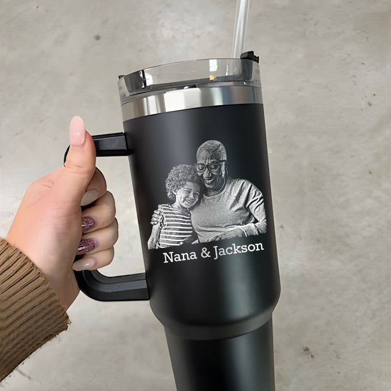 Custom Family Photo Christmas Gifts, Engraved Your Favorite Photo on 40oz Tumbler, Unique Gifts for Her, Gifts for Mom