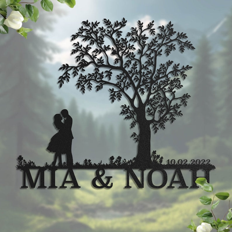 Personalized Steel Sign for Couples | Romantic Metal Sign with personalised Names | Unique gift for girlfriend | Gift for her | Unique Gift