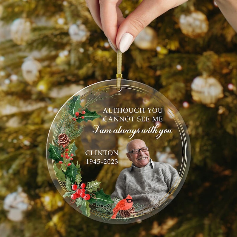 Personalized Memorial Christmas Ornament, In Loving Memory, Custom Photo Ornament, Loss of Loved, Mom Dad, Remembrance Gifts, Sympathy Gift