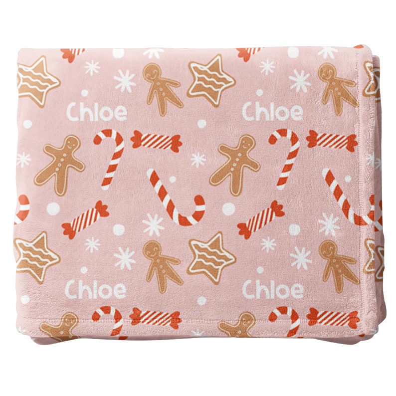 Personalized Christmas Cookie Blanket, Custom Name Blanket, Christmas Gift, Holiday Blanket, Stocking Stuffer, Christmas Decor, Blanket Gift