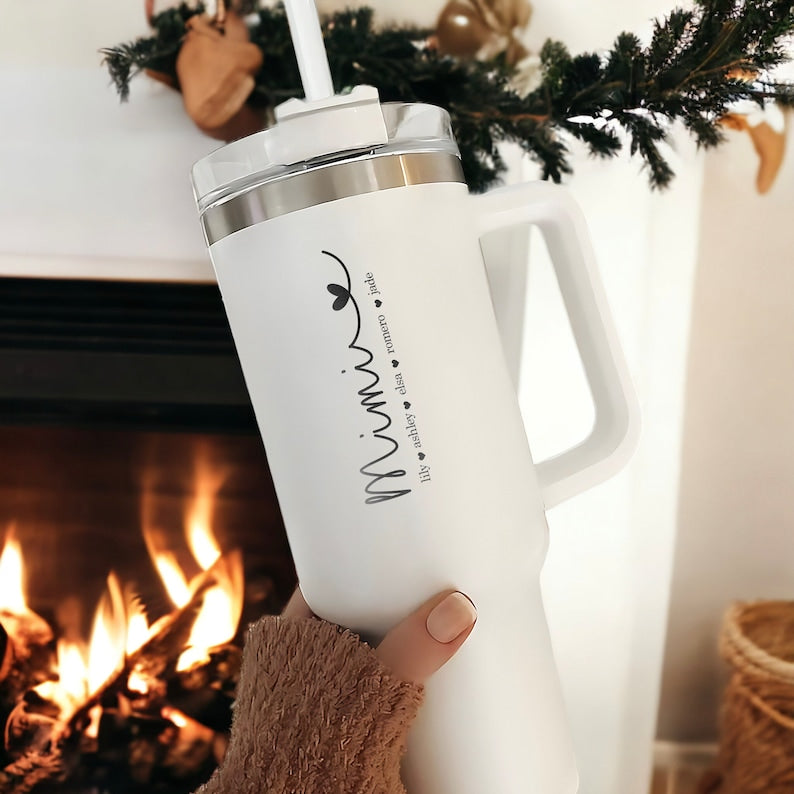 Personalized 40oz Tumbler Gifts for Grandma, Custom Kid's Names Engraved Cup, Mother's Day Gifts for Nana, Mimi From Grandchildren