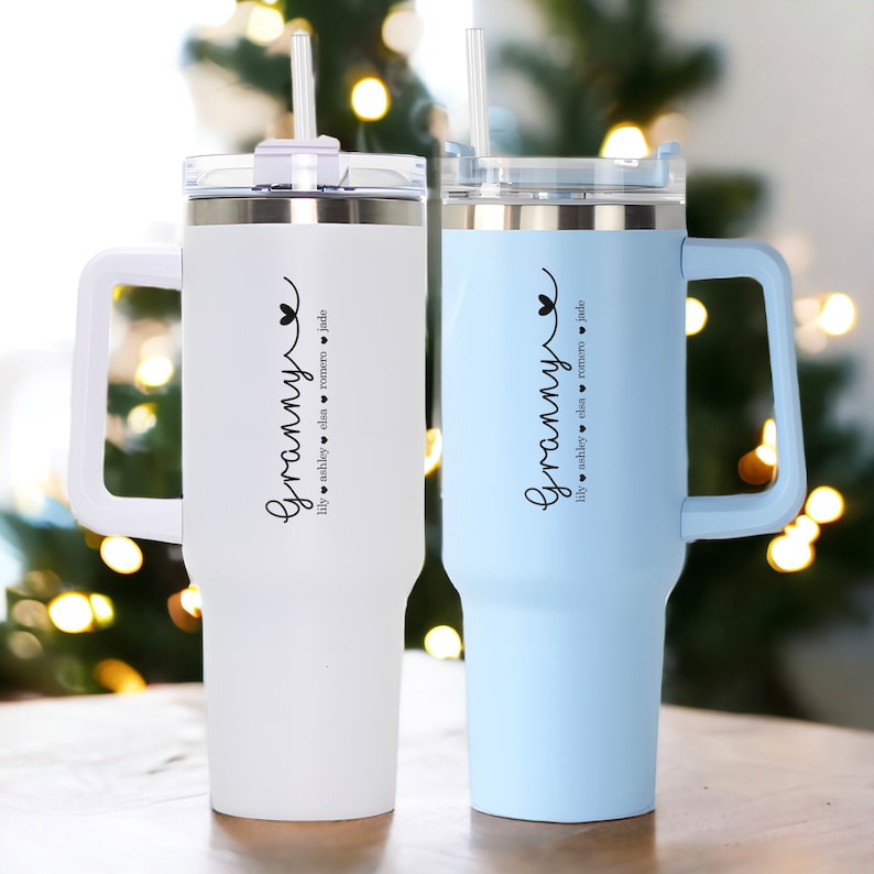 Personalized 40oz Tumbler Gifts for Grandma, Custom Kid's Names Engraved Cup, Mother's Day Gifts for Nana, Mimi From Grandchildren
