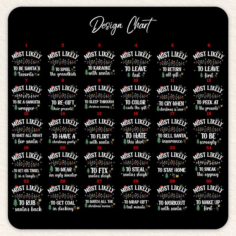 118 Quotes Most Likely to Christmas Shirts,Matching Family Christmas Shirts,Funny Christmas 2024 Party Tee,Matching Pajamas,Long Sleeve,Xmas