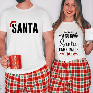 Funny Matching Couples I'm So Good Santa Came Twice Shirt, Adult Humor Matching Couple Shirt, Funny Christmas Matching Tee, Christmas Party