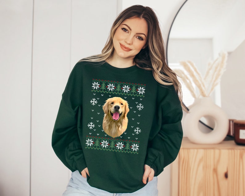 Custom Dog Sweatshirt, Custom Pet Christmas Ugly Sweater, Custom Dog Christmas Sweater, Dog, Mom Sweater, Ugly Christmas Sweater,
