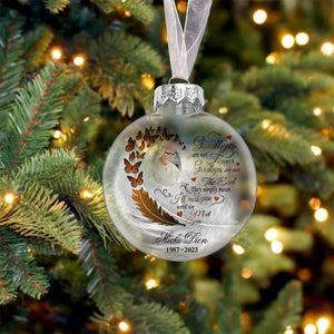 Custom Photo & Name Memorial Christmas Ornaments, Loss of Spouse Parent Gift, Commemorate Deceased Loved Ones Hemispheric