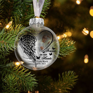 Custom Photo & Name Memorial Christmas Ornaments, Loss of Spouse Parent Gift, Commemorate Deceased Loved Ones Hemispheric