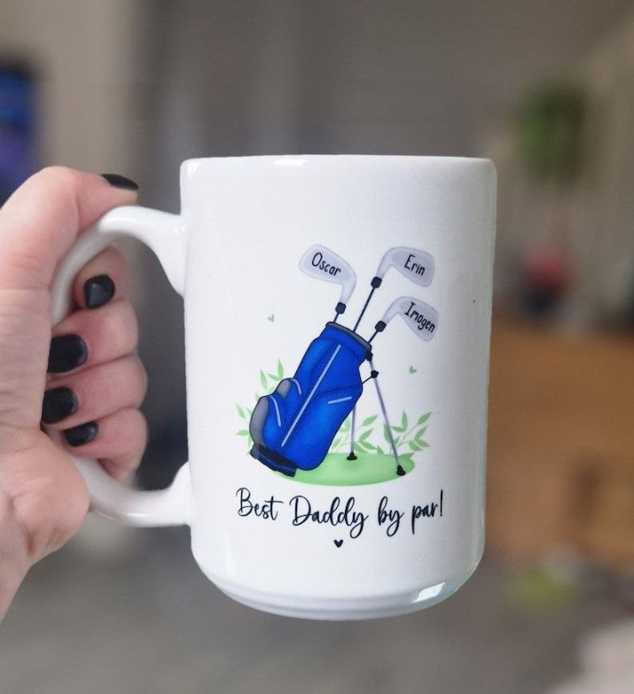 Personalized golf mug for Dad, Golfing gifts for men, Fathers day mug, Daddys Birthday