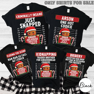 Family Christmas Shirt 2025, Group Matching Christmas outfits, Funny Gingerbread Inmate Christmas Party Tees, Matching Family Christmas Shirts