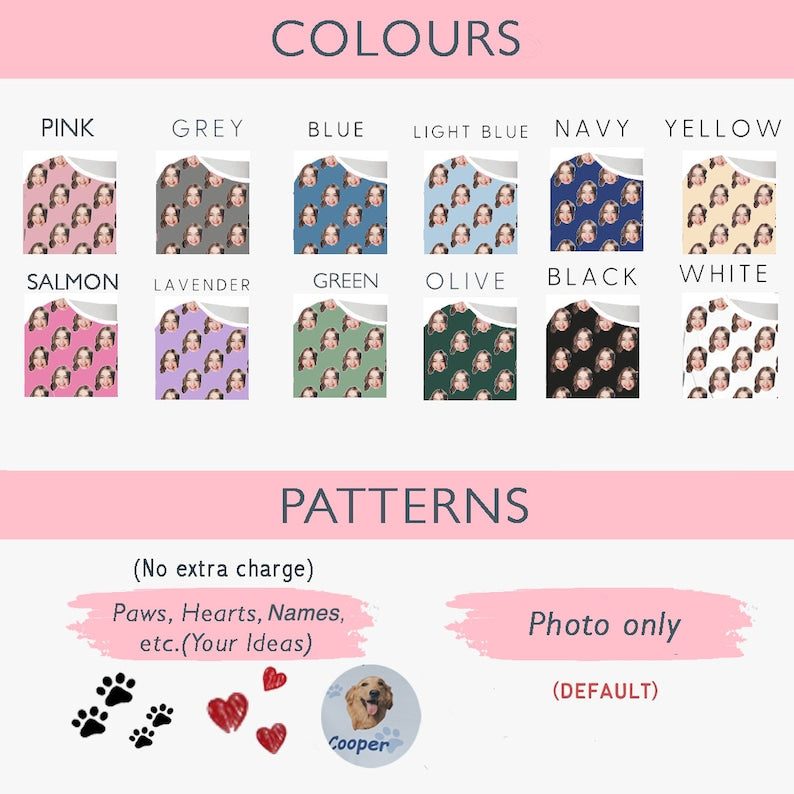 Custom Pet Pajamas Custom Photo Pyjamas Using Pet Photo Human Photo Personalized Pyjamas Dog Pajamas Dog PJs Cat Pajamas for Pet Lover