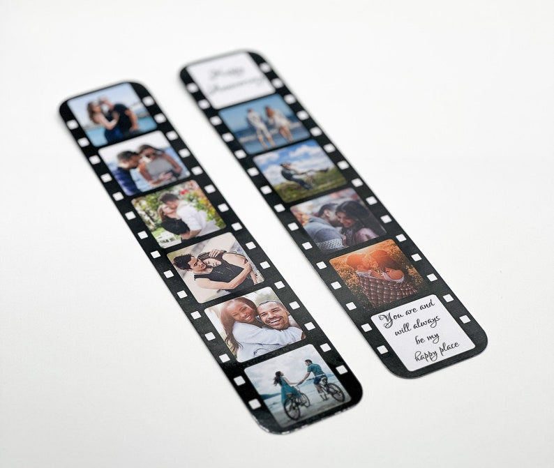 Personalised Photo Bookmark Film Strip. Personalised Anniversary Gift. Romantic Gift. Birthday Gift. Wedding Gift. Gift for Him or Her.