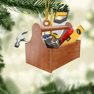 Personalized Carpenter Tool Box Christmas Ornament, Custom Name Carpenter Acrylic Ornament, Gift For Carpenter Christmas Tree Decor