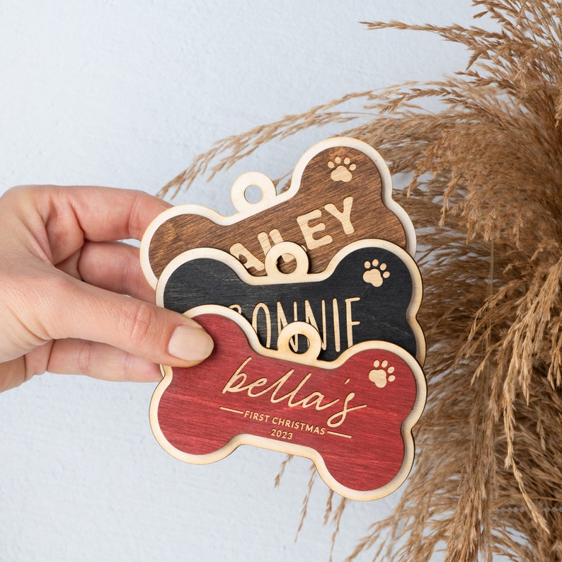 Dog Bone Ornament, Dog's First Christmas Ornament, New Dog Ornament, New Puppy Ornament, Personalized Dog's First Christmas, Bone Ornament il_794xN.5518915685_6zup.jpg