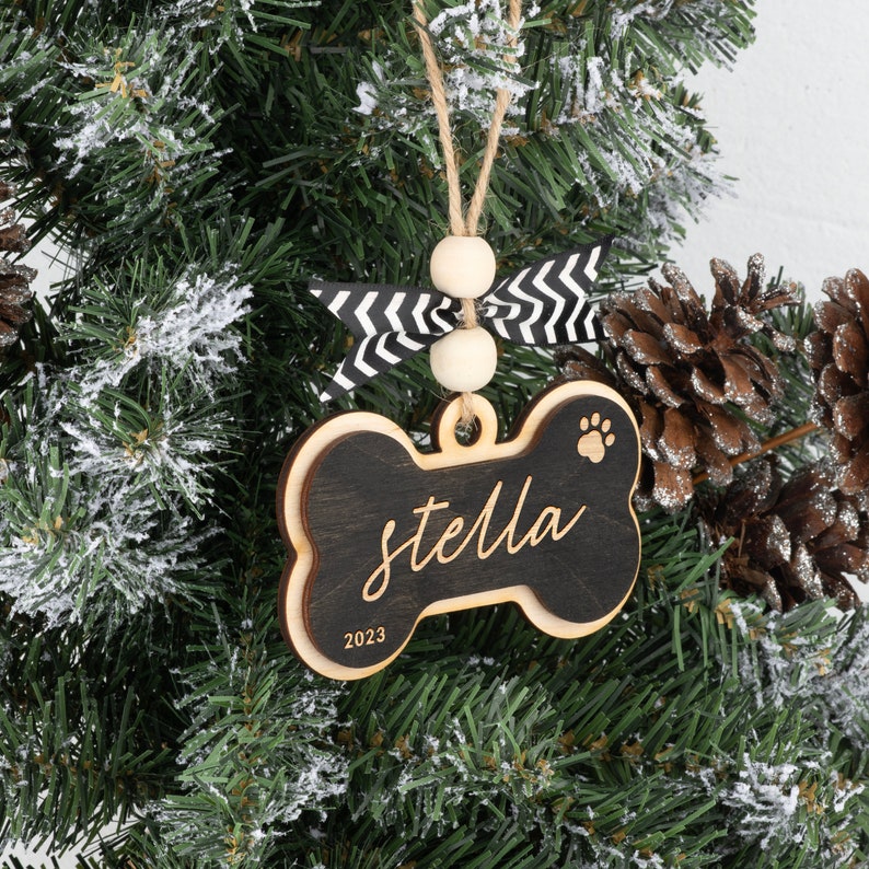 Dog Bone Ornament, Dog's First Christmas Ornament, New Dog Ornament, New Puppy Ornament, Personalized Dog's First Christmas, Bone Ornament il_794xN.5518915737_nmwm.jpg
