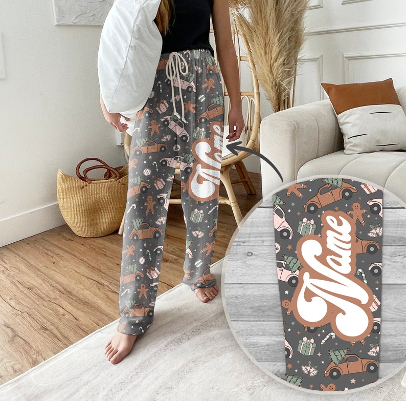 Personalized Christmas Pajama Pants: Groovy Holiday Family PJs