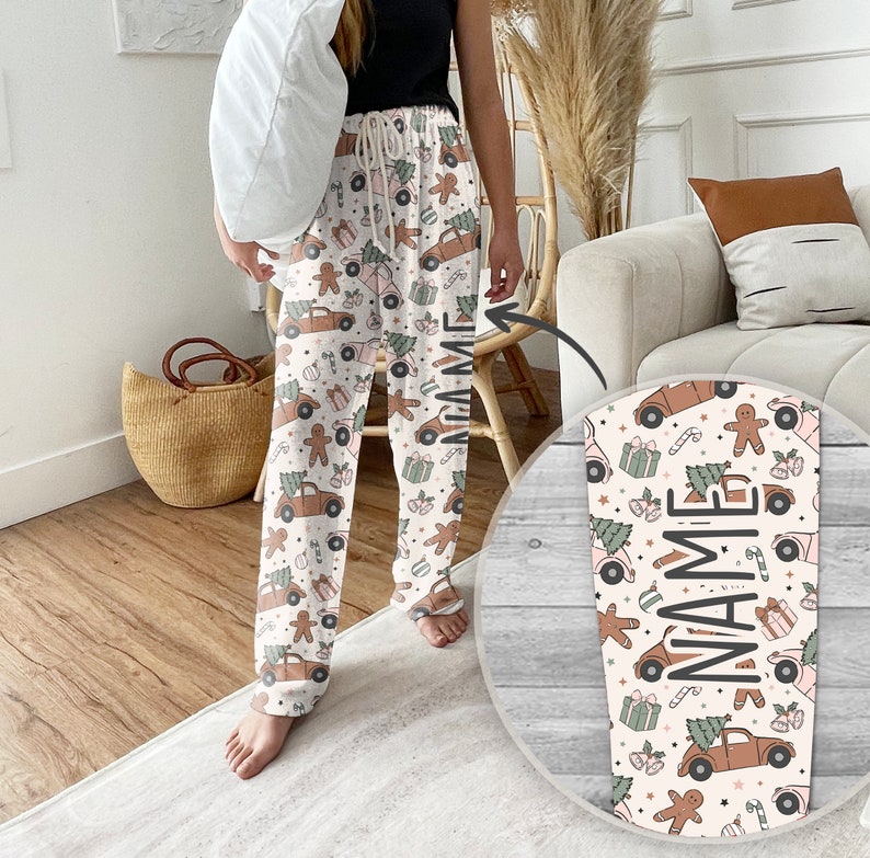 Personalized Christmas Pajama Pants: Groovy Holiday Family PJs