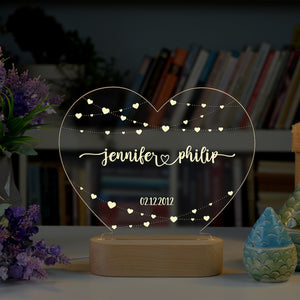 Personalized Night Light for Couples, Romantic Couple Gifts, Anniversary Gifts, Engagement Gifts, Custom Night Light, Couple Wedding Gift