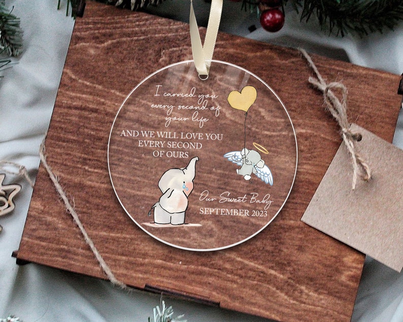 Personalized Baby Memorial Acrylic Ornament, Sympathy Gift, Miscarriage Ornament, Infant Loss, Stillbirth Keepsake, Custom Baby Miscarriage Gift