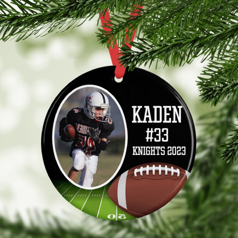 Personalized Football Picture Ornament, American Football Photo Christmas Gift, Football Team Gift, Ornament For Boy, Gift for Grandparents