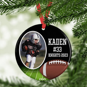 Personalized Football Picture Christmas Ornament: American Football Christmas Gift, Holiday Team Gifts, Ornament For Boy