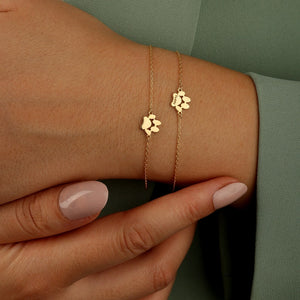 Paw Print Name Bracelet, Personalized Elegant Dog Paw Bracelet, Minimalist Paw Bracelet, Name Bracelet, Pet Bracelet, Christmas Gift