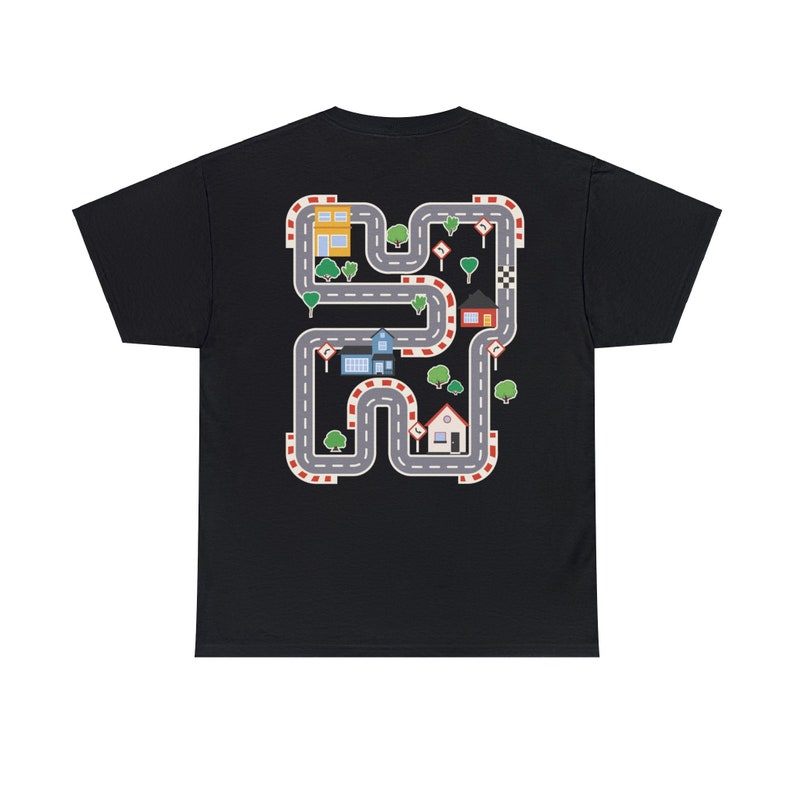 Personalized Play Car Race On Dad's Back Shirt, Custom Mat Road Car Race Track T-Shirt, Dad Mom Father's Day Family Gift, Playmat TShirt, Daddy Birthday