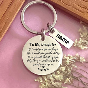 Personalized To My Daughter Stainless Steel Keychain - Custom Heartfelt Daughter Gift Keychain - Daughter's Birthday - Christmas Gift