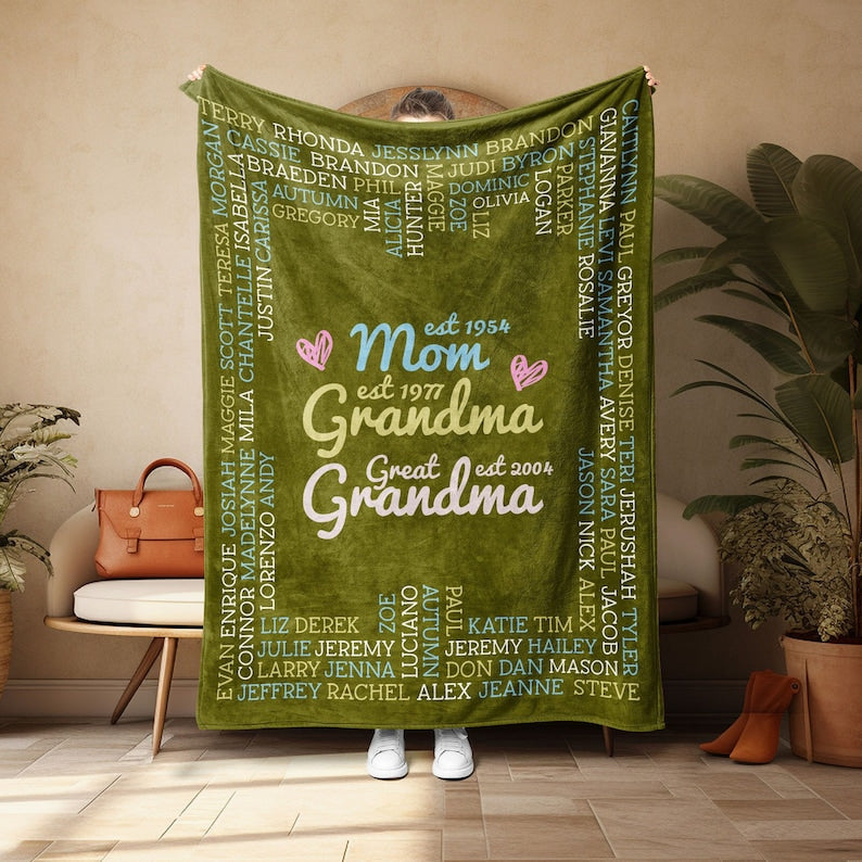 Great Grandma Blanket, Great Grandma Gift, Grandma Blanket Personalized, Gift for Grandma, Grandparent Gift Grandparent Blanket Gift for Mom