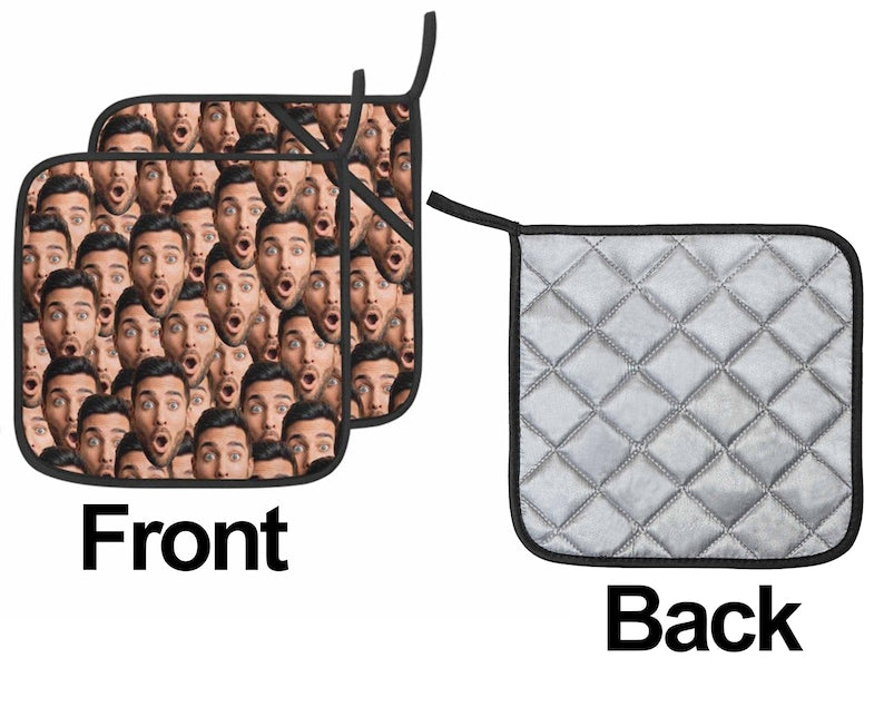 Custom Heat Resistant Oven Mitt/Pot Holder With Dog Face Personalized Heat Insulation Gloves Customize Oven Mitt Christmas Birthday Gifts