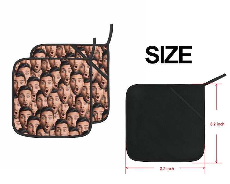 Custom Heat Resistant Oven Mitt/Pot Holder With Dog Face Personalized Heat Insulation Gloves Customize Oven Mitt Christmas Birthday Gifts