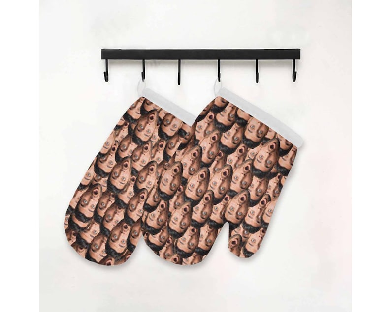 Custom Heat Resistant Oven Mitt/Pot Holder With Dog Face Personalized Heat Insulation Gloves Customize Oven Mitt Christmas Birthday Gifts