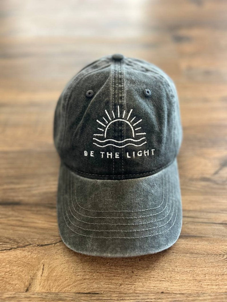 Be The Light Embroidered Hat, Religious Hat, Women's Cap, Gift For Her, Women's Clothing, Embroidered Hat, Christian Clothing, Sunshine Hat il_794xN.5527560194_4725.jpg