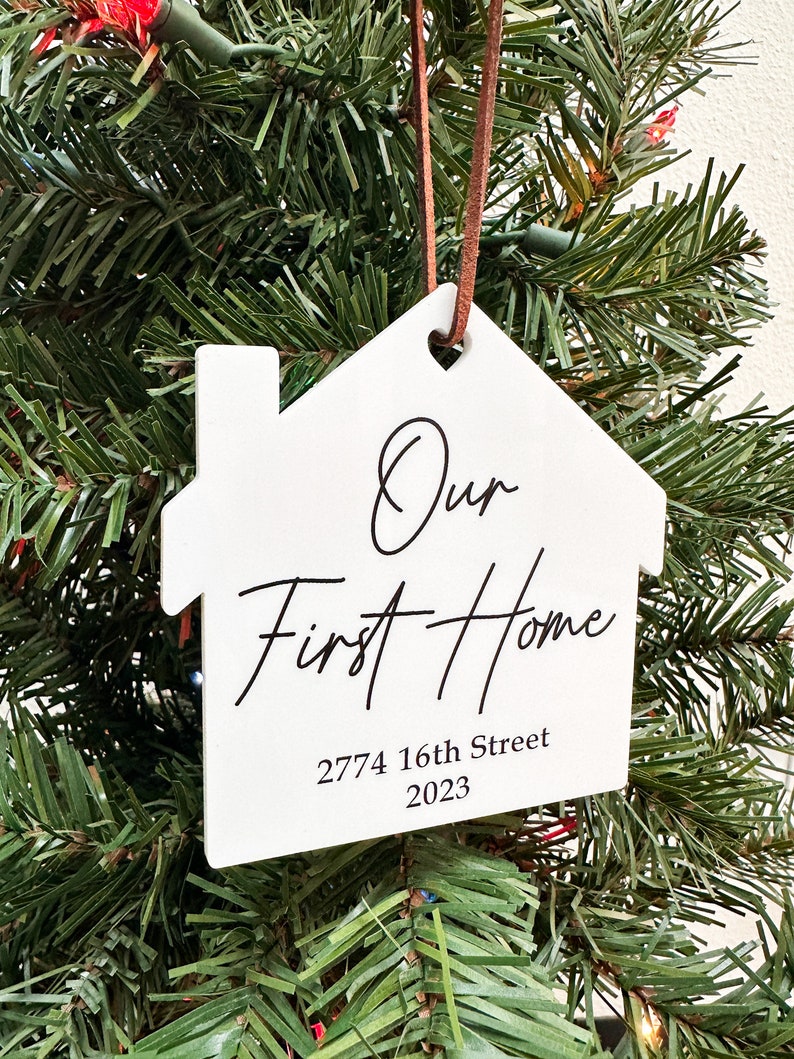 Our first home ornament, Our first home ornament, First home ornament, Address ornament, New home ornament, Custom home ornament