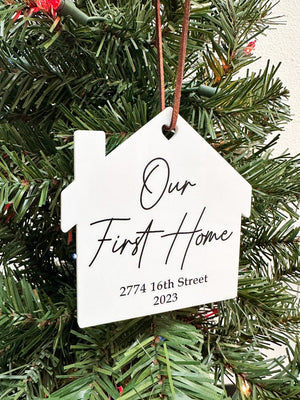 Our first home ornament, Our first home ornament, First home ornament, Address ornament, New home ornament, Custom home ornament