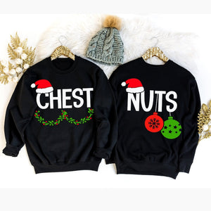 Chest Nuts Christmas Sweatshirts Couples Christmas Shirts Family Holiday Hoodie Boyfriend Christmas Gift for Couple Ugly Christmas Sweater il_794xN.5530387649_933o.jpg